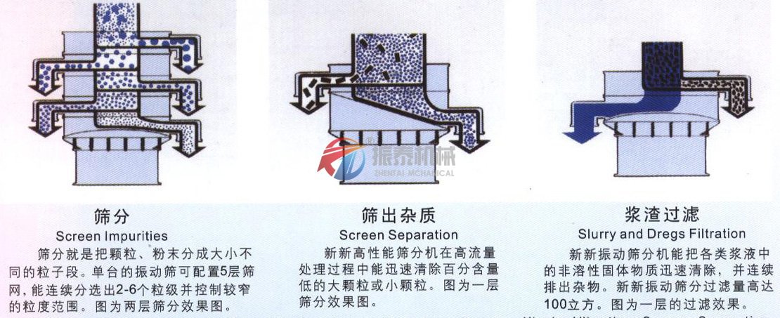 辣椒粉旋振篩物料軌跡